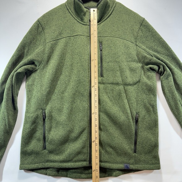LL Bean Fleece Jacket Mens L Tall Green Fleece Zip Up Pocket Outerwear Outdoor - Picture 6 of 10